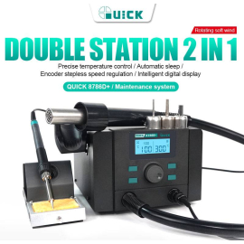 QUICK 8786D+ 2 IN 1 SOLDERING IRON HOT AIR GUN LEAD-FREE REWORK STATION
